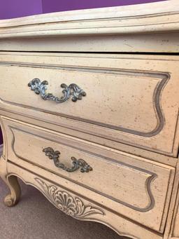 French Provincial Night Stand W/Marble Top By Hickory Manufacturing