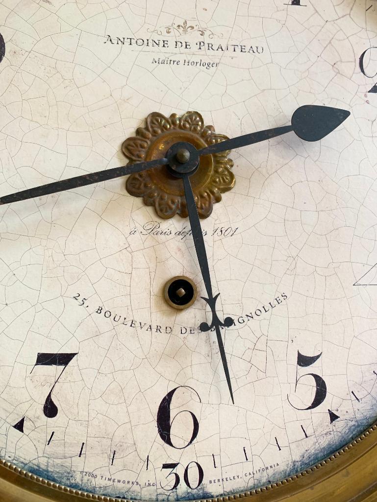 Antique Style Round Wall Clock By Timeworks Of California