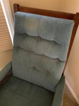 Mid-Century Bedroom Chair Recliner W/Caned Sides