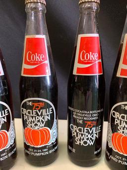 Group W/Circleville Pumpkin Show Coke Bottles + (2) Other Vintage Bottles