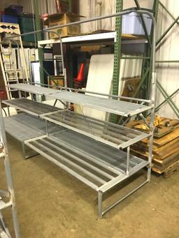 Two Sections of Outdoor, Tripple Step with Hanging Bar, Metal Plant/Large Outdoor Items Display Unit