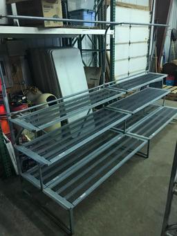 Two Sections of Outdoor, Tripple Step with Hanging Bar, Metal Plant/Large Outdoor Items Display Unit