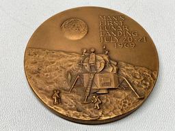 Bronze 1969 Apollo 11 Medal In Original Box