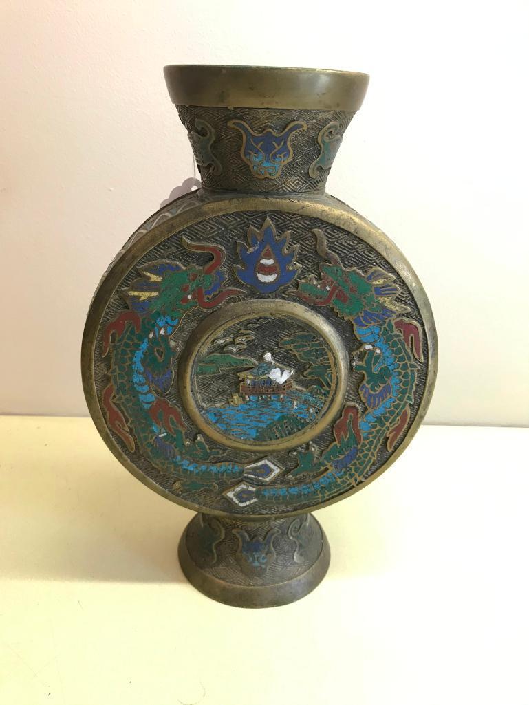 Antique Cloisonne' Enameled Vase