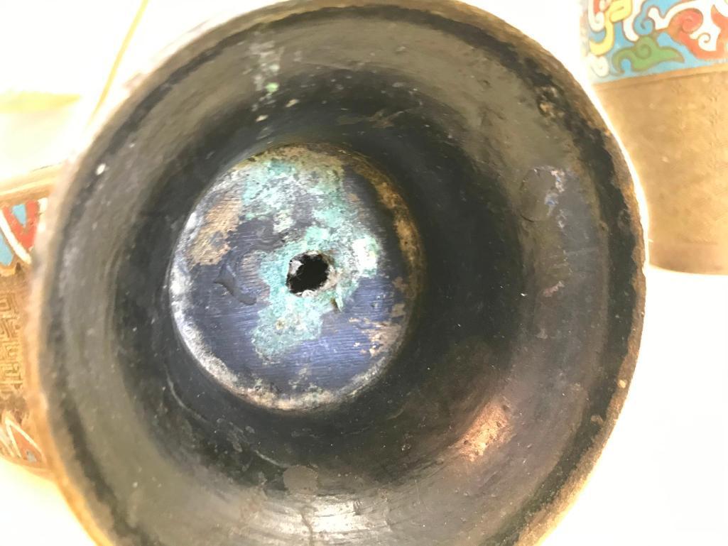 Antique Cloisonne' Enameled Vase