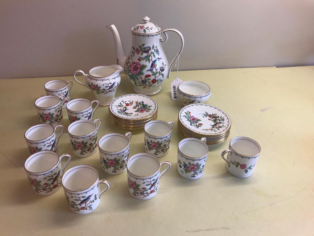 (27) Pcs. Of Aynsley, England Porcelain Coffee Set In "Pembroke" Pattern