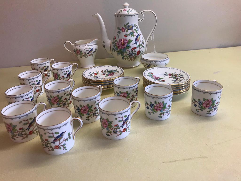 (27) Pcs. Of Aynsley, England Porcelain Coffee Set In "Pembroke" Pattern