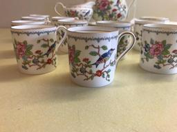 (27) Pcs. Of Aynsley, England Porcelain Coffee Set In "Pembroke" Pattern
