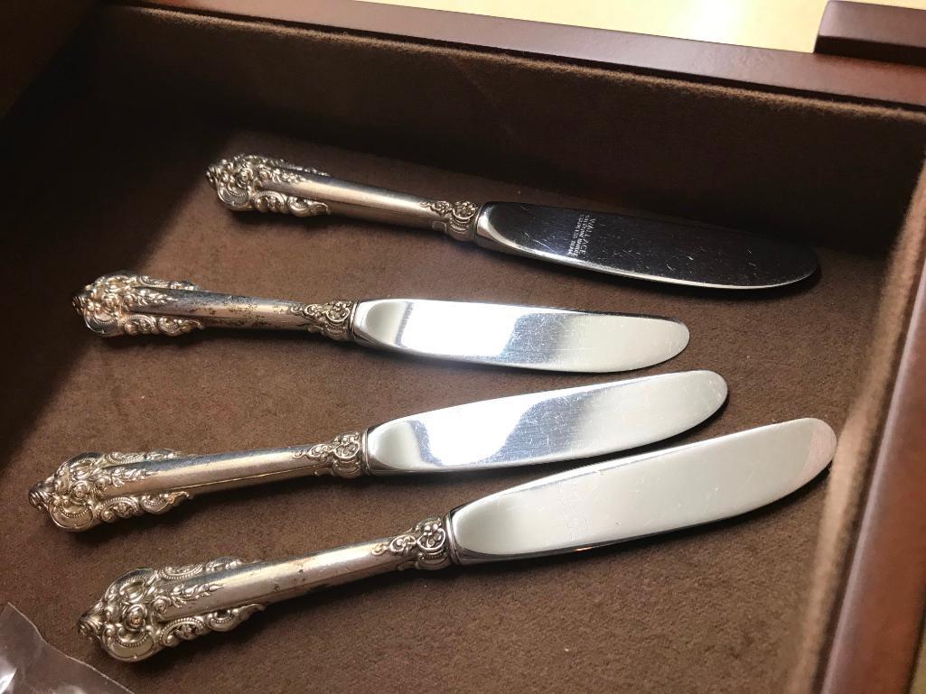 (52) Pc. Wallace Sterling "Grand Baroque" Flatware Set In Original Box