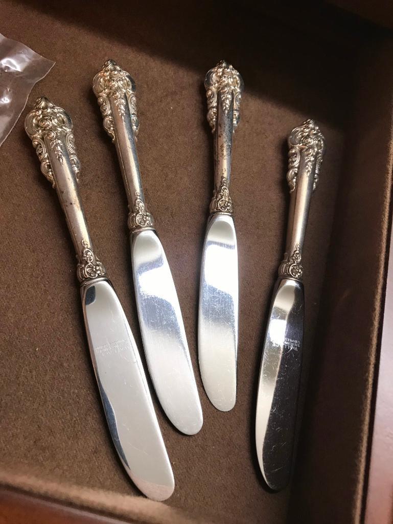 (52) Pc. Wallace Sterling "Grand Baroque" Flatware Set In Original Box