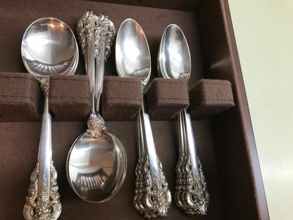 (52) Pc. Wallace Sterling "Grand Baroque" Flatware Set In Original Box