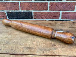 Very Early 1-Piece Poplar Rolling Pin