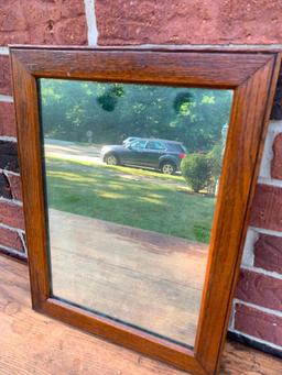 Antique Oak Framed Mirror