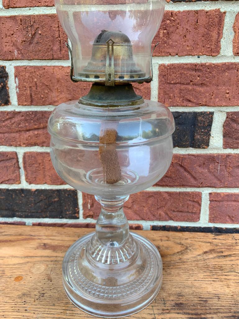 Antique Oil Lamp W/Chimney