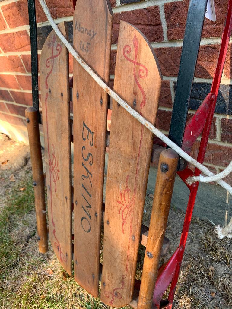 Vintage Wood/Metal "Eskimo" Sled