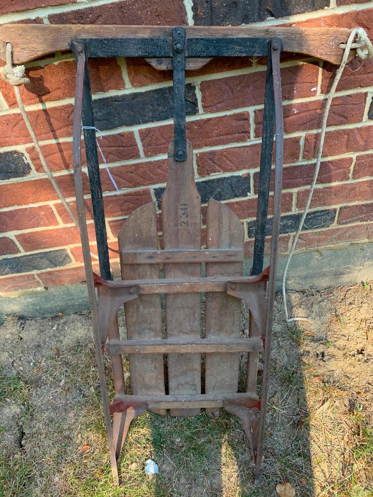 Vintage Wood/Metal "Eskimo" Sled