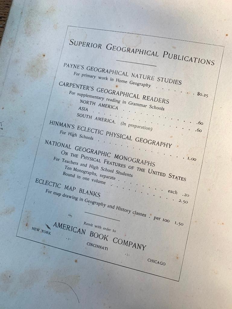 (2) Antique Atlas/Geography Books