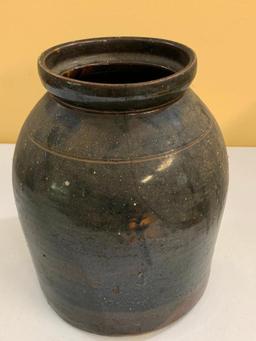 Antique Brown Stoneware Crock