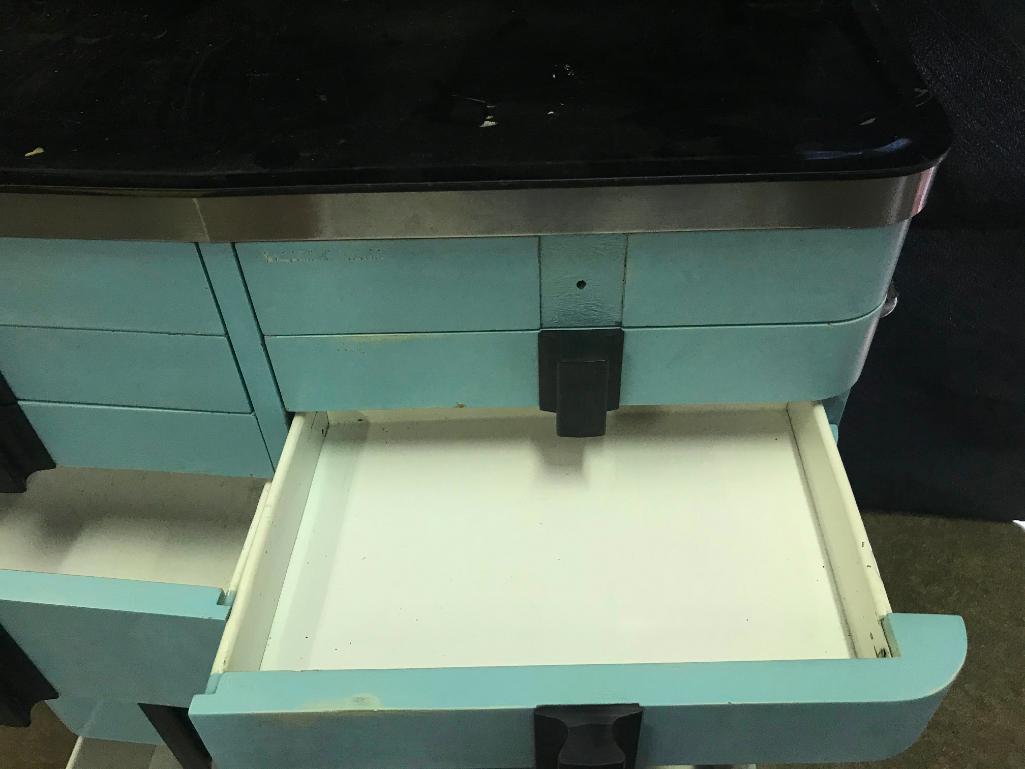 Painted Blue Dental Cabinet