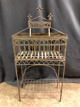 Decorative, Metal Stand with Shelf on Bottom