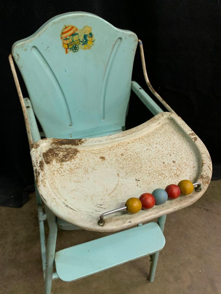 Vintage, Metal Doll High Chair