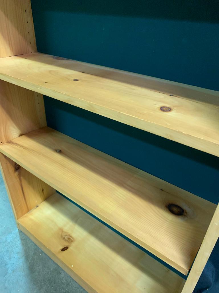 Pine Book Shelf Unit, Painted Green Backing