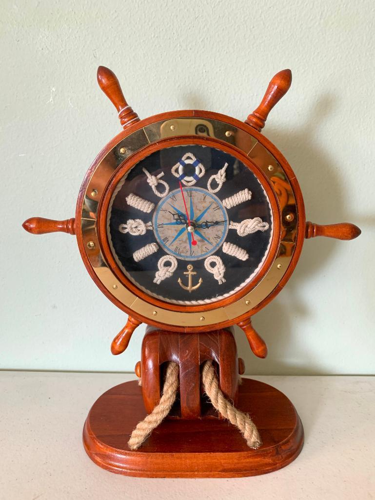 Interesting, Contemporary, Quartz, Nautical Themed, Ship Wheel Clock