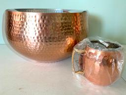 Threshold Copper Bowl with Ladle and Cup