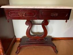 Marble Top, Lire Table with Rose Handle