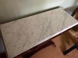 Marble Top, Lire Table with Rose Handle