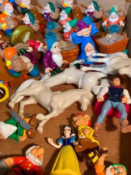 Group of Disney Snow White Toys and Some White Horses