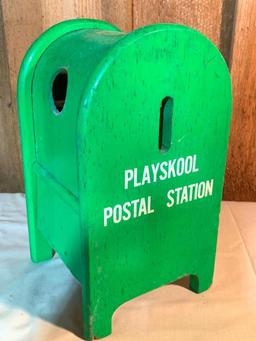 Vintage, Wood Playschool, Postal Station Mail Box