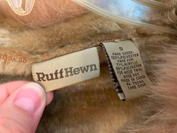 Ruff Hewn, Fake Suede Ladies Long Coat, Size Small