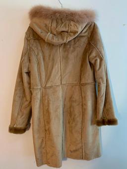 Ruff Hewn, Fake Suede Ladies Long Coat, Size Small