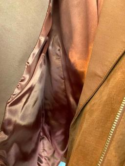 Iman, Extra Small, Cognac Colored Jacket, Leather Shell