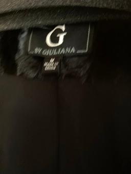 G by Giuliana, Black, Size Medium, Faux Fur Vest