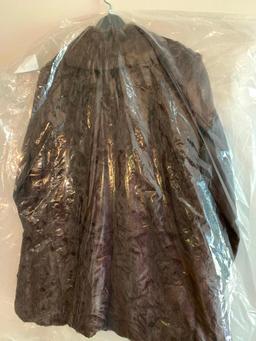 Dennis Basso, Sterling, Size Medium Ladies Coat, Chocolate Color, Faix Fur and Faux Leather