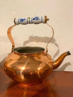 4 Copper Tea Pots as Pictured