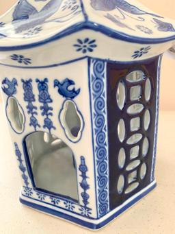 Chinese, Blue and White Porcelain, Hanging Candle Holder