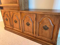 Large, Pressed Wood, Desk and Shelving Unit