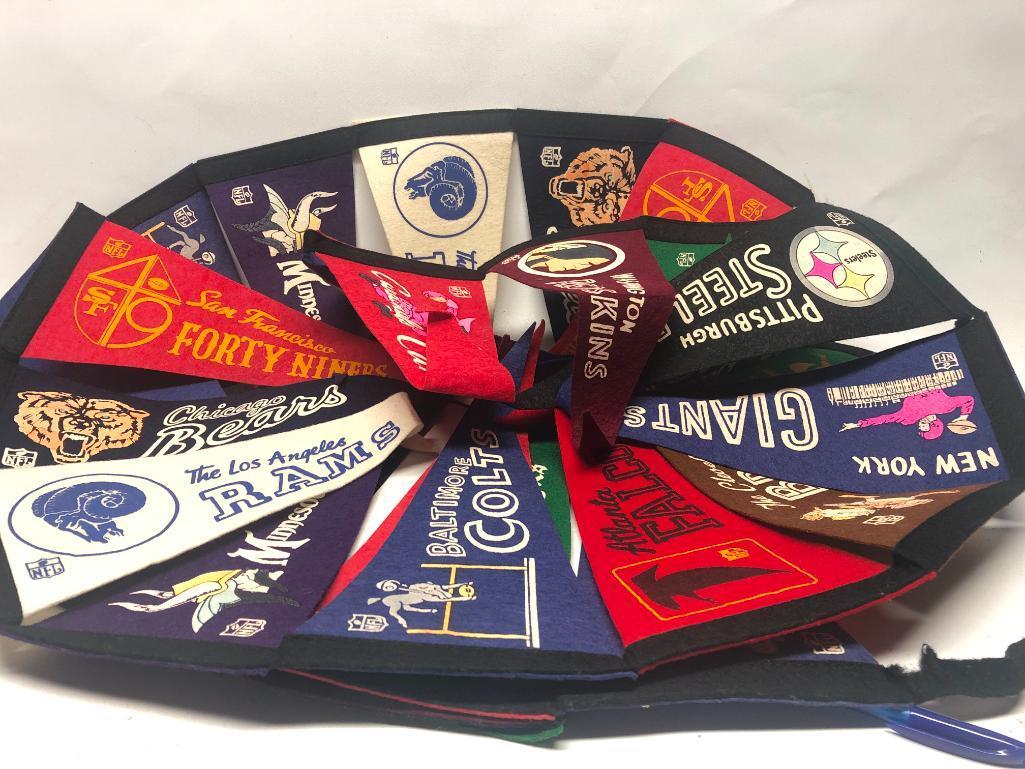 Group of Vintage Football Pennants