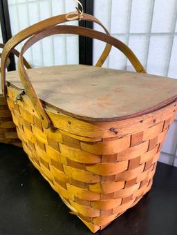 Two Woven Picnic Baskets