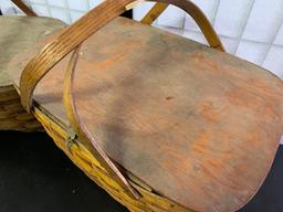 Two Woven Picnic Baskets