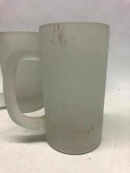 Frosted Glass Pitcher and Mugs