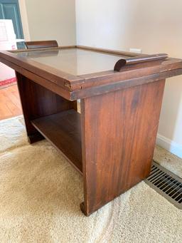 Vintage Deco Style Coffee Table with Removable Tray