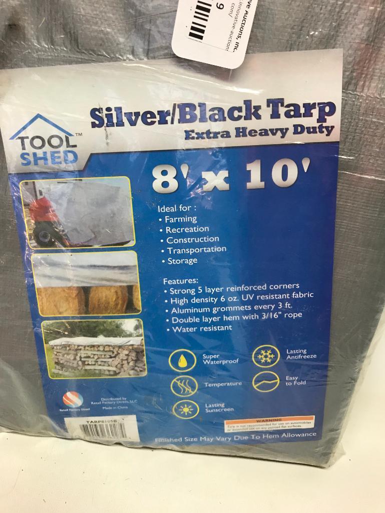 Silver/Black 8' x 10' Tarp New