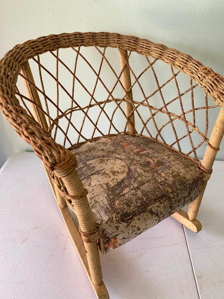 Antique Rattan, Doll/Child's Rocking Chair