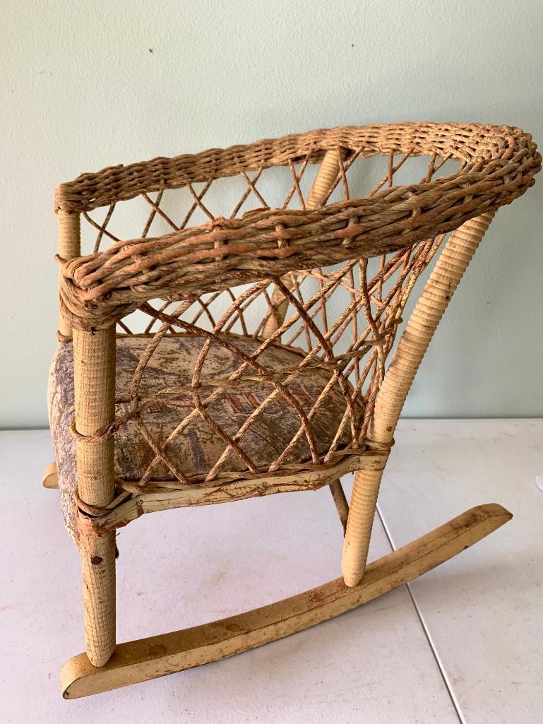 Antique Rattan, Doll/Child's Rocking Chair