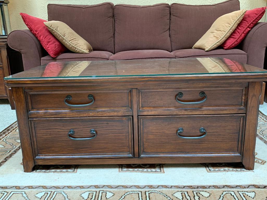 Nice, Wood Coffee Table with Front Section that Slides Out