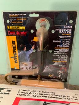 Wagner Paint Crew in Package and Campbell Hausfeld Roller Attachment as Pictured